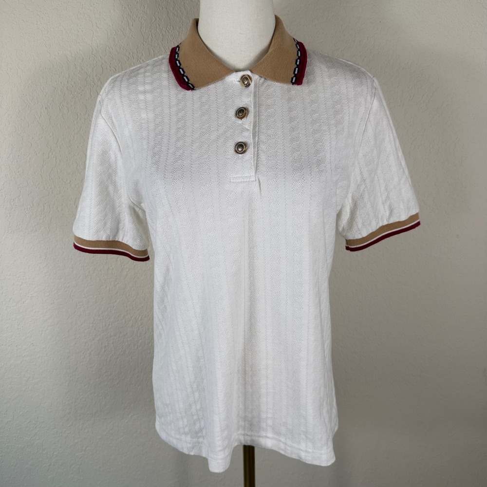 Lily's of Beverly Hills Polo Women S White Pointelle Knit Preppy Old Money